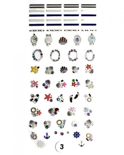 Набор наклеек для дизайна ногтей "Фреска ювелирная №3"